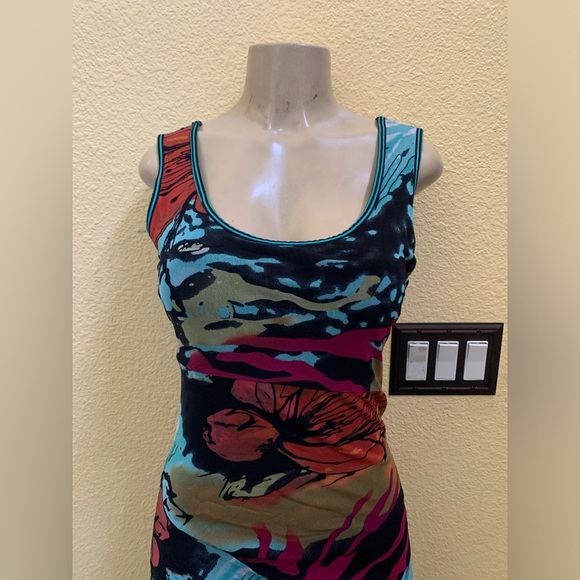 São Paulo Size 6 Sleeveless Multicolor Tie-Waist Sheath Dress - Picture 3 of 12